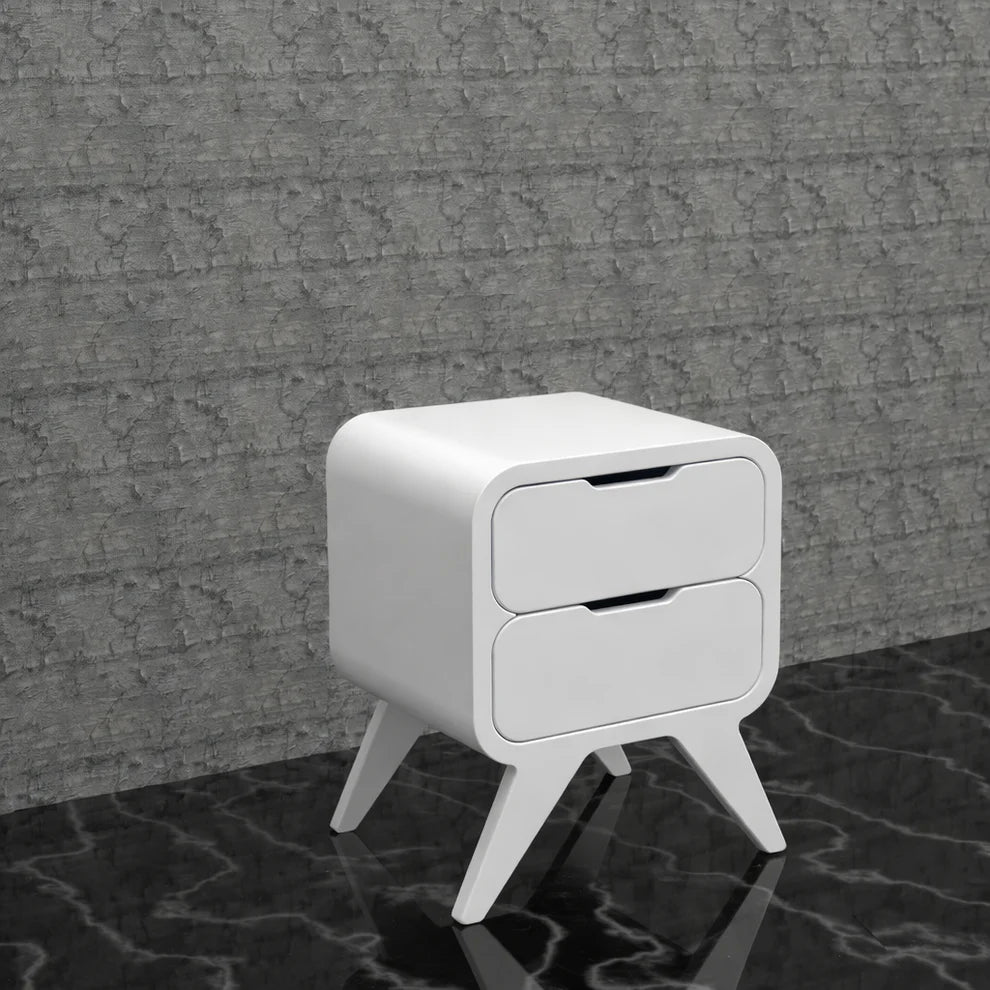 ImperialSqure Solid Wood side Table with 2 Drawers - Furely