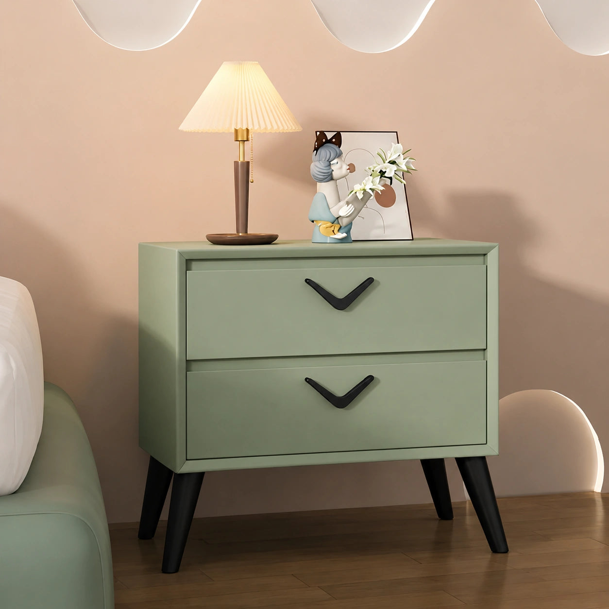Elegant Solid Wood Bedside Table with Drawer