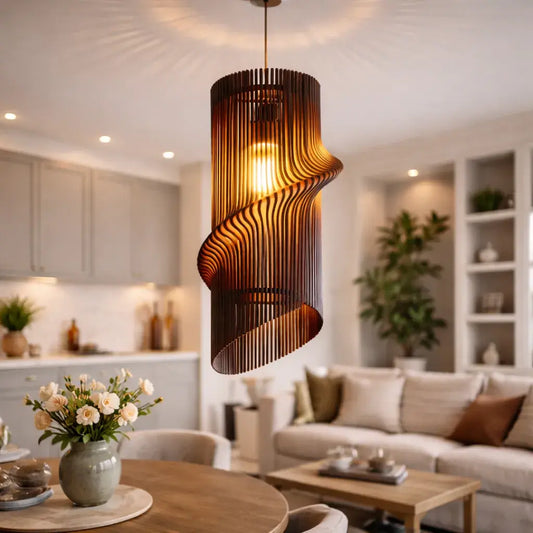 Modern Solid Wooden Pendant Lamp for Home Decor