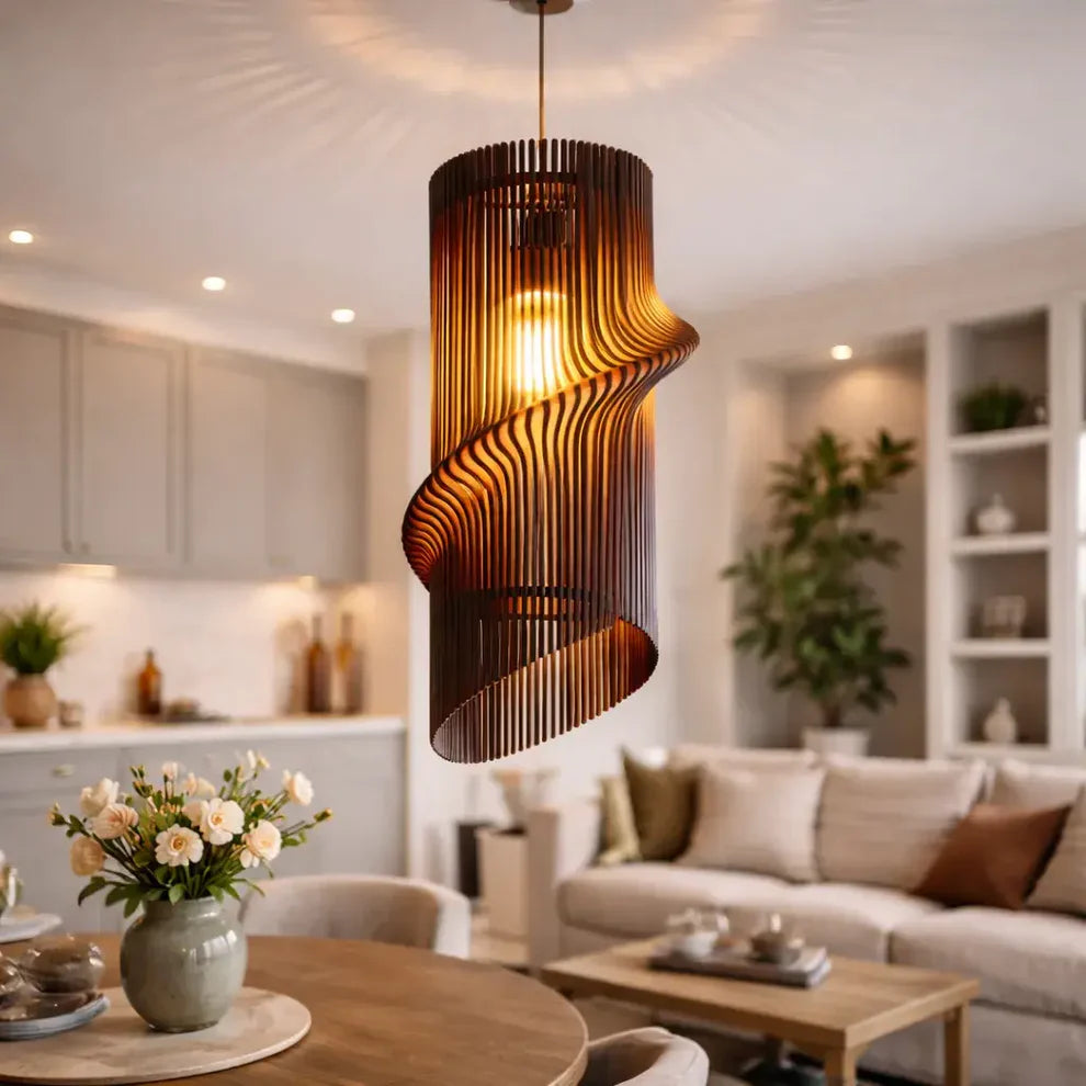 Modern Solid Wooden Pendant Lamp for Home Decor