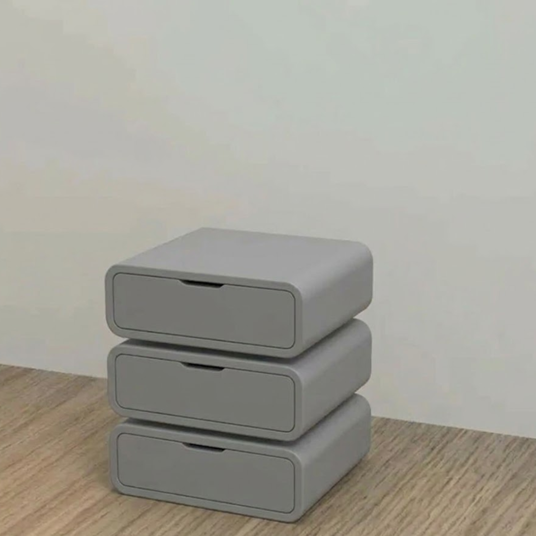 ImperialCraft 3 Drawer Solid Wood Bedside Table - Furely