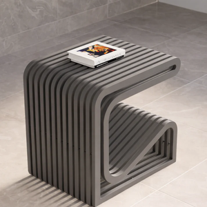 RegalNest C-Shaped Solid Wood Side Table - Furely