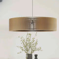 Modern Wooden Ring Pendant Light for Living Room