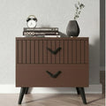 Novera Walnut Nightstand Solid Wood Side Tabel With Storage