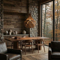 Handcrafted Solid Wooden Leaf Hanging Lamp