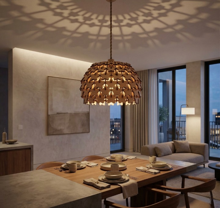 Wooden Pendant Light Lamp – Modern Decorative Hanging Ceiling Light - Furely