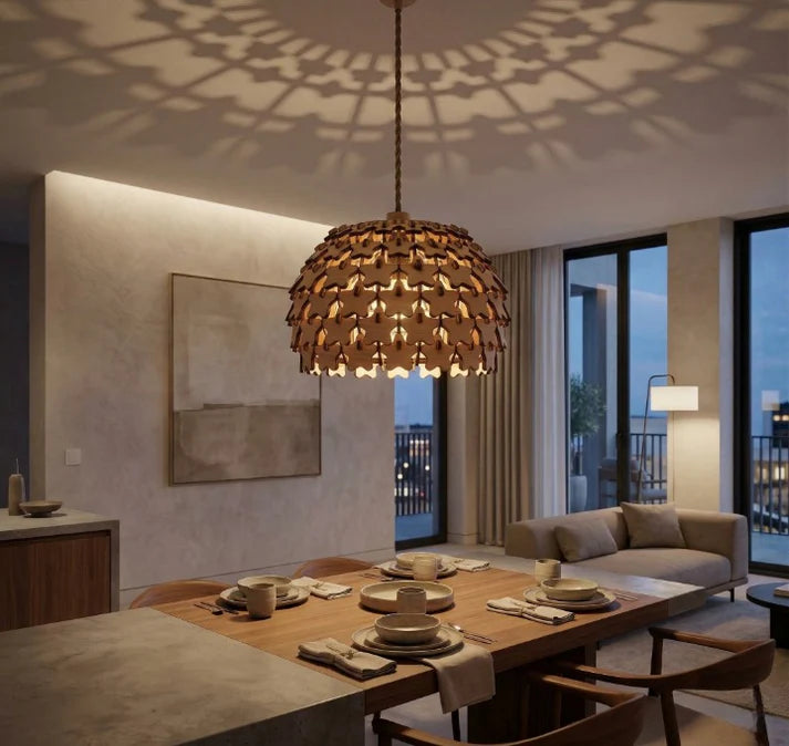 Wooden Pendant Light Lamp – Modern Decorative Hanging Ceiling Light - Furely