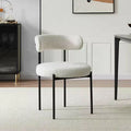 Modern Dining Chairs – Boucle Fabric, Black Metal Legs, Contemporary Style – Furely