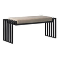Modern Upholstered Iron Bench – Luxury Velvet Cushion with Designer Metal Frame