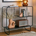 Modern Black Iron Display Shelf – Custom Metal Console Table & Bookshelf