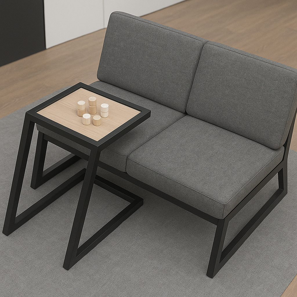 Modern Iron Frame Side Table