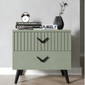 Prime Walnut 2 Drawer Solid Wood Side Table