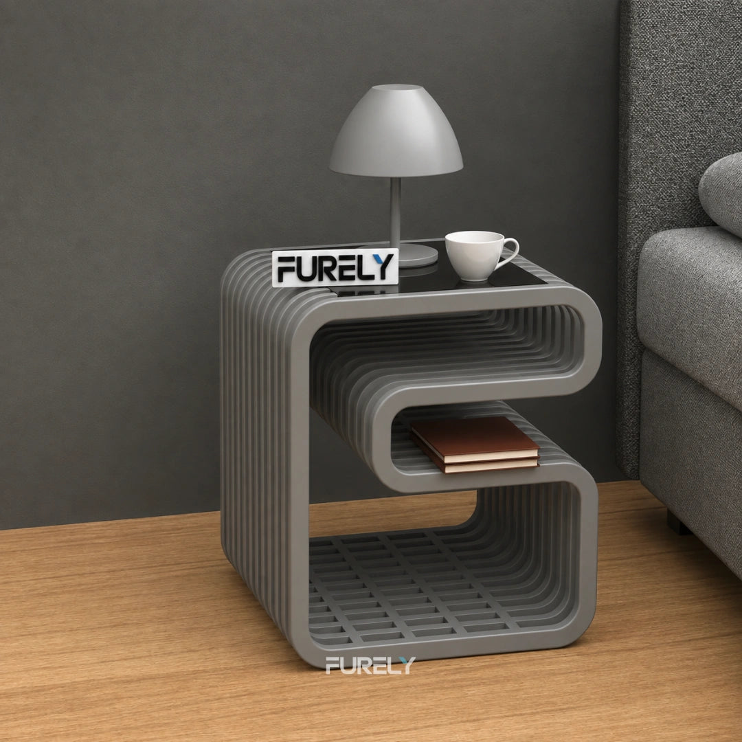 RegalNest Solid Wood side Table with Storage Shelf - Furely