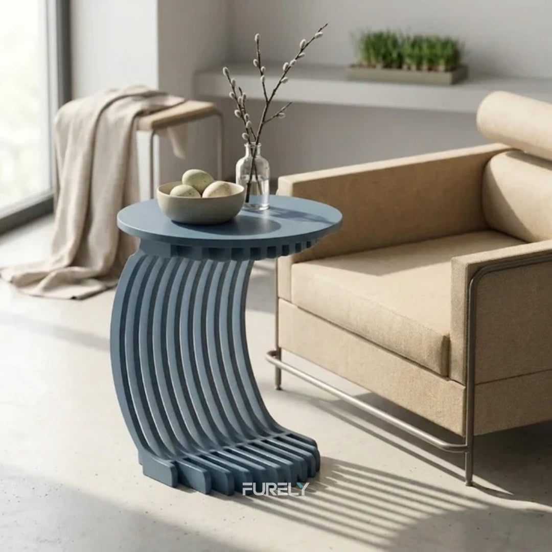 MajesticNest C Shape Solid Wood Side Table - Furely