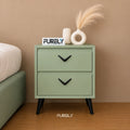 Elegant Solid Wood Bedside Table with 2 Drawers