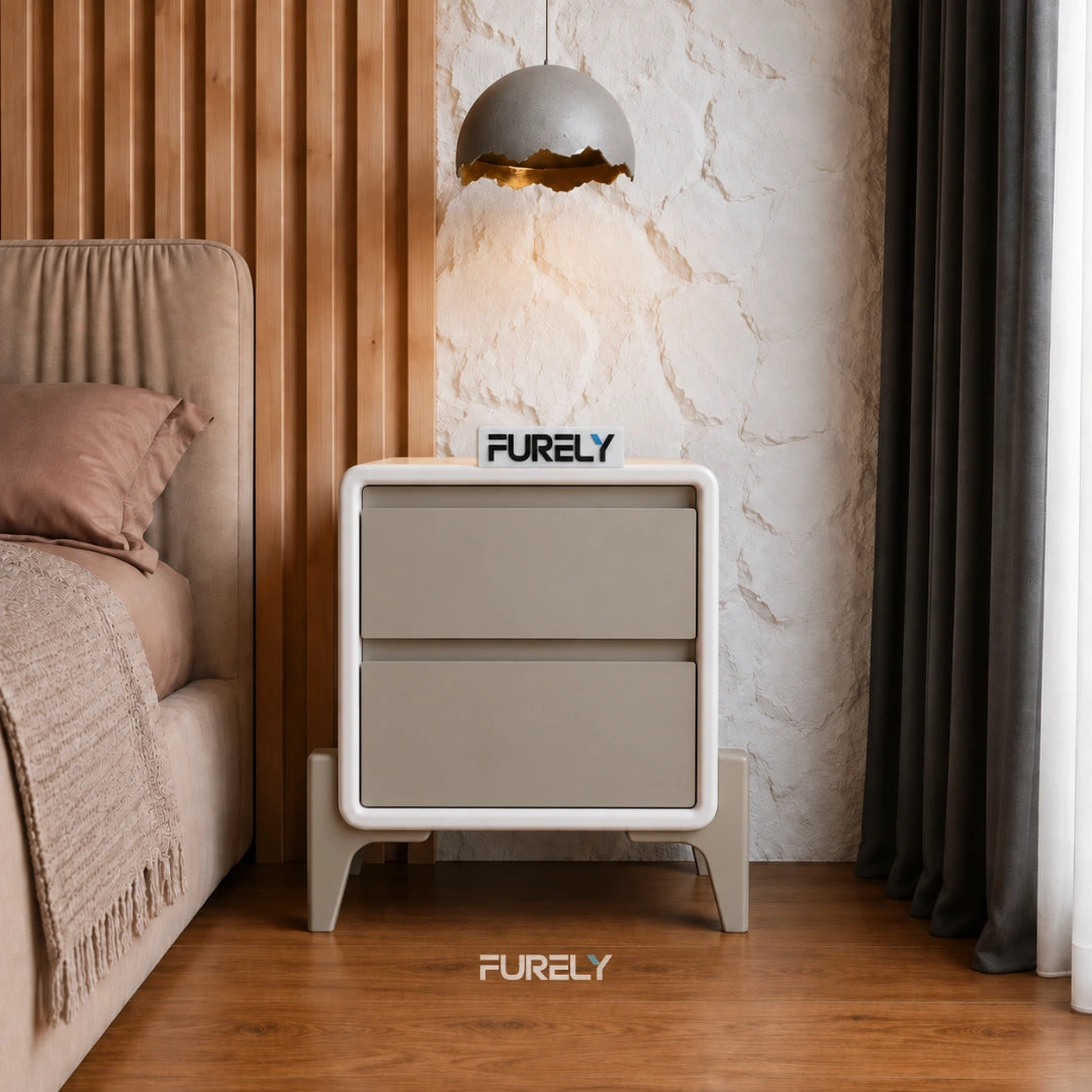 Regal Dual Tone Solid Wood Bedside Table
