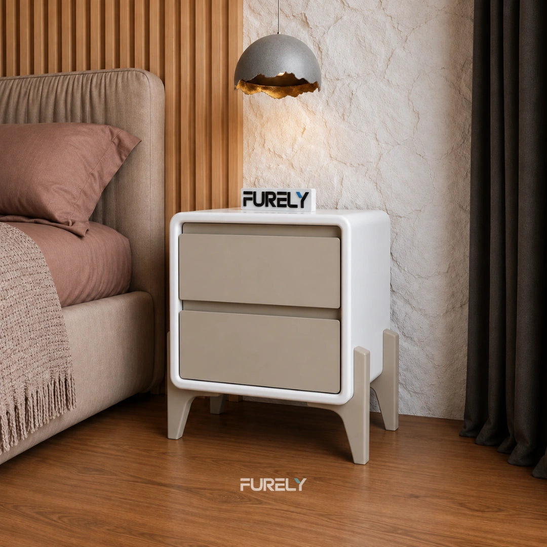 Regal Dual Tone Solid Wood Bedside Table