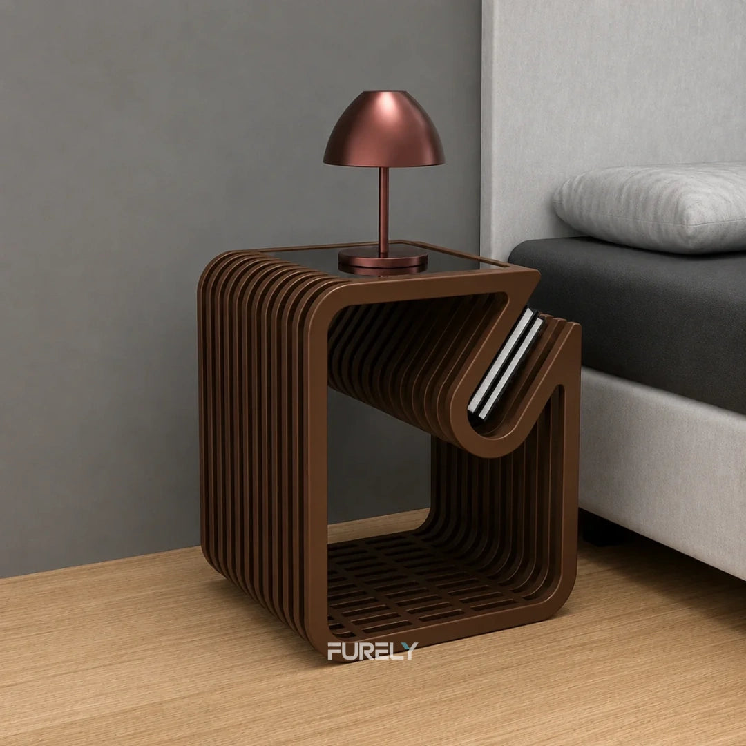 AuraCraft Solid Wood Side Table -  Furely