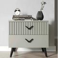 Prime Walnut 2 Drawer Solid Wood Side Table