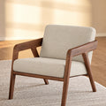 Elvaris Solid Wood Fabric Lounge Chair
