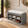 Elvara Upholstered 2-Tier Shoe Storage Bench