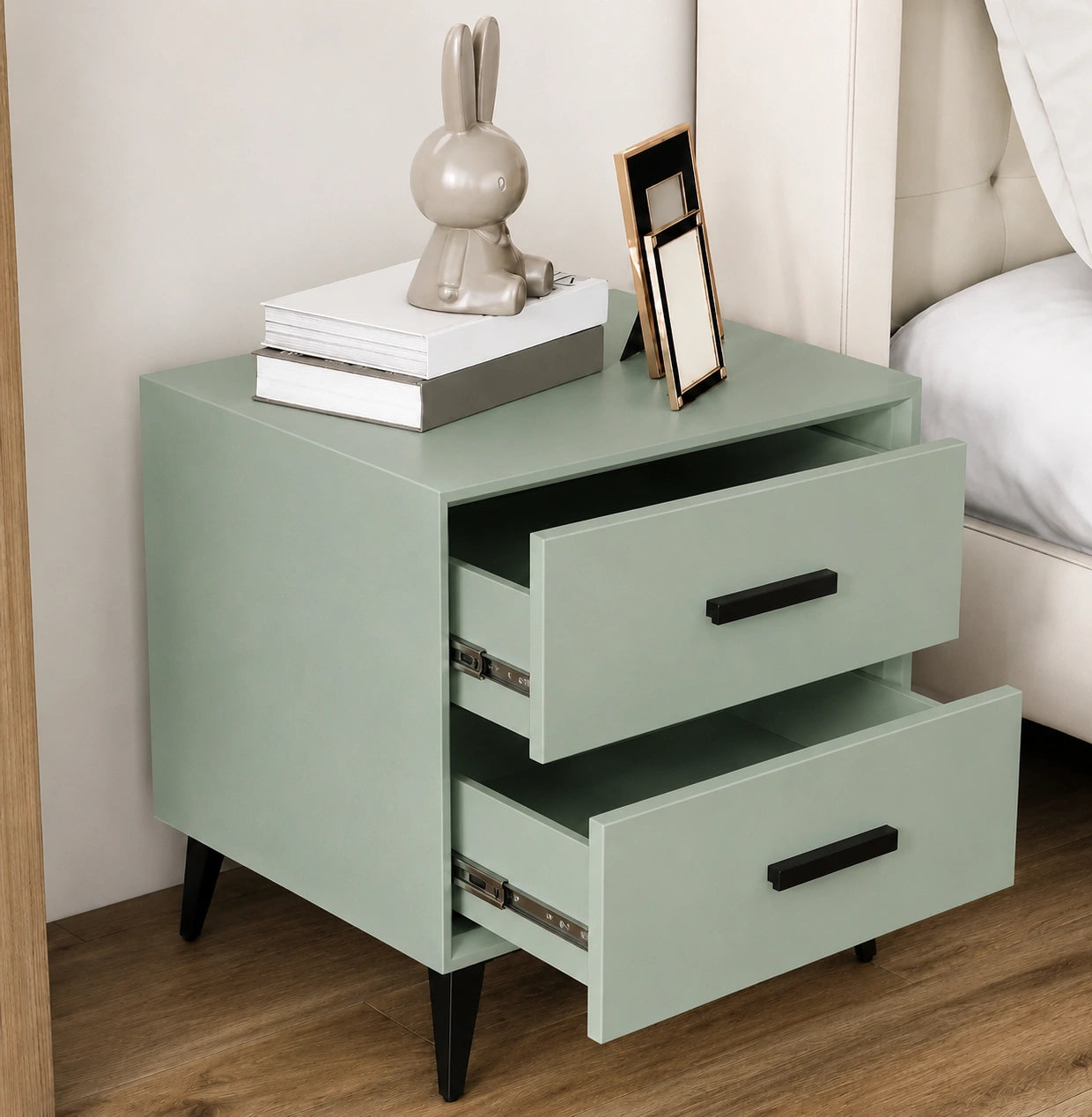 2 Drawer Bedside Table Storage