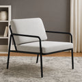 Modern Black Frame Lounge Chair – Upholstered Seat, Metal Armrests, Contemporary Design – Furely
