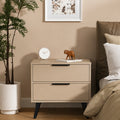 Compact Solid Wood Side Tabel With 2 Drawer