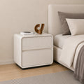 Verona Fluted Solid Wood Bedside Table with 2 Drawers