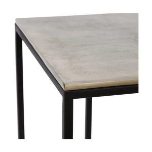 Modern C-Shaped Sofa Side Table – Minimal Steel Frame Snack Table