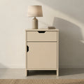NovaNest Solid Wood Bedside Table with Drawer & Cabinet - Furely