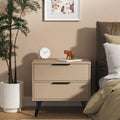 Compact Solid Wood Side Tabel With 2 Drawer