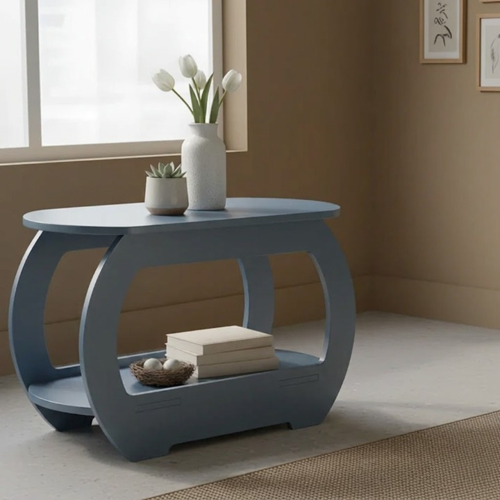 UrbanMajesty Design Solid Wood Side Table with Storage Shelf - Furely