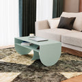 Curved Solid Wood Coffee Table with Storage – Furely