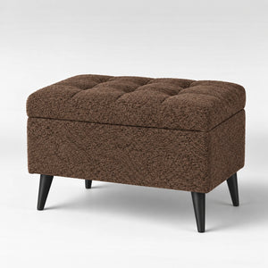 Dark brown tufted ottoman bench with upholstered seat