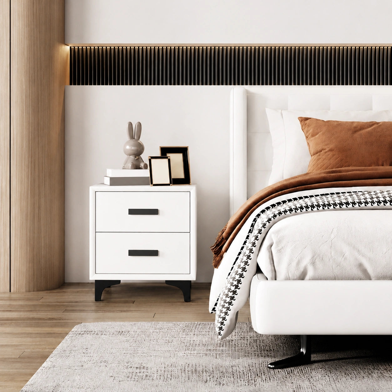 Elite Solid Wood Side Table With 2 Drawer