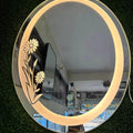 Decorative LED Mirror with Floral Design