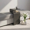 LuxeC Shaped Solid Wood Sofa Side Table - Furely