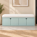 Varello Solid Wood 4-Door Shoe Storage Bench