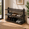 LuxeStep Solid Wood Shoe Rack Organizer