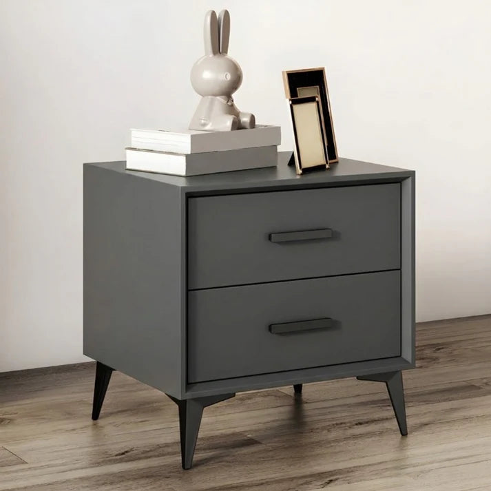 Zenith Nightstand Solid Wood Side Tabel with Storage