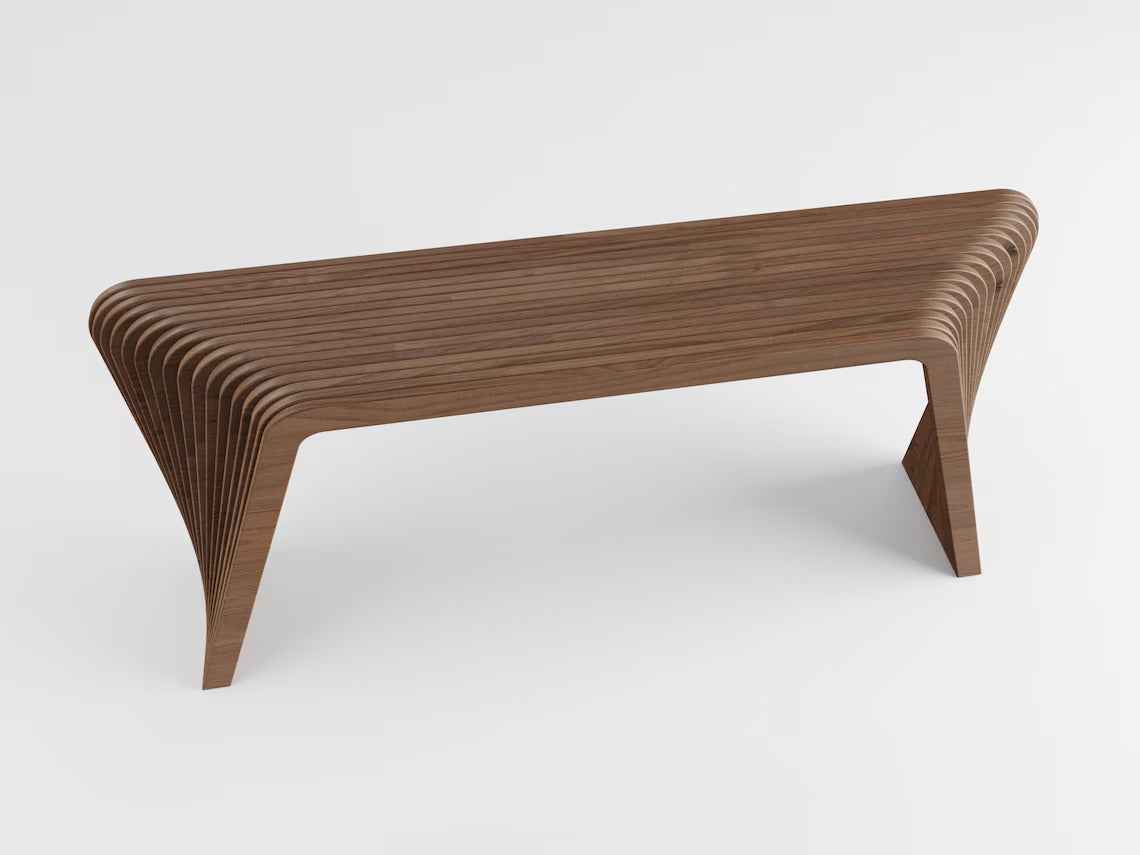 Parametric Side Table – Sculptural Wooden Entryway Table for Living Room | Furely