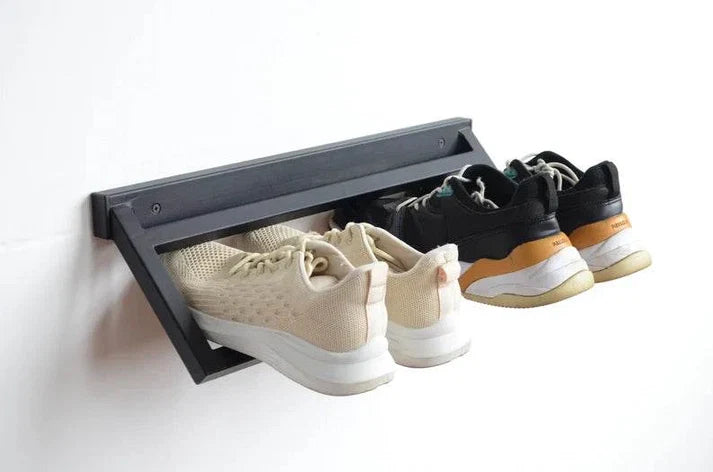 Wall Mounted Shoe Rack – Metal Space Saving Entryway Storage