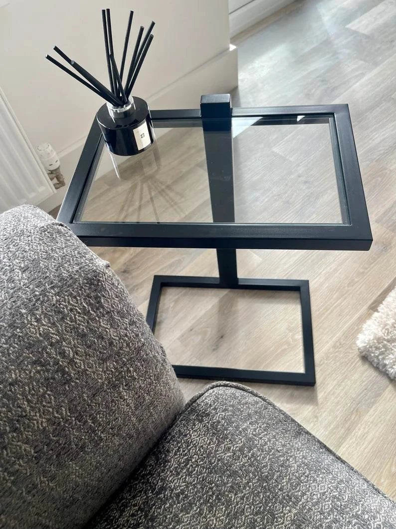Modern Metal C-Shaped Side Table for Sofa & Bed – Premium Customizable Design