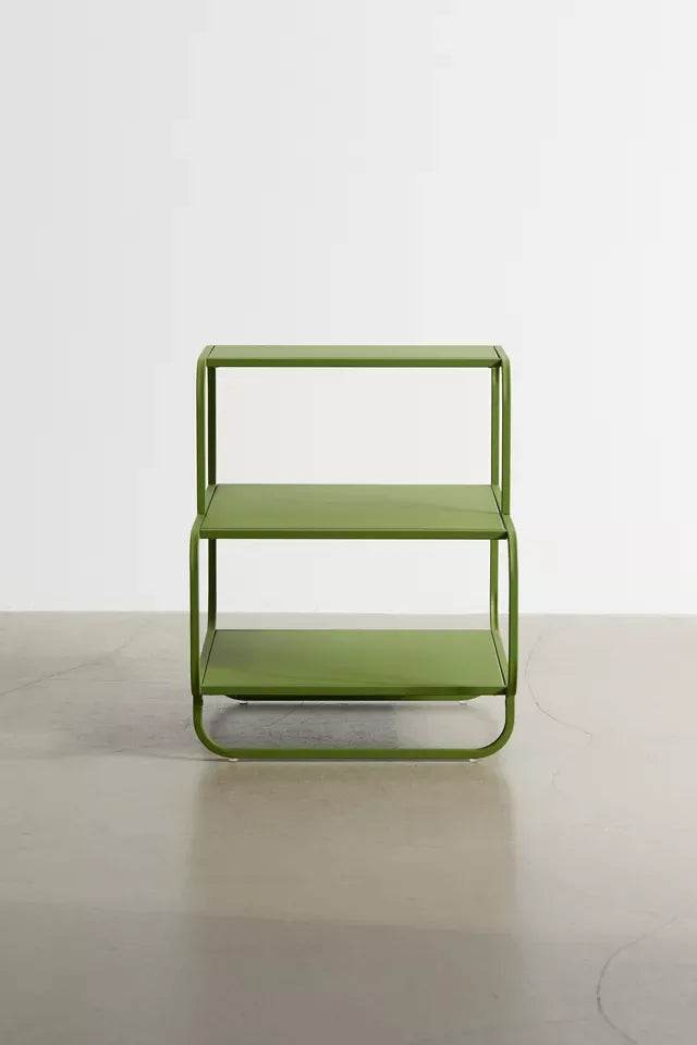 Modern Green Iron Shelf – 3-Tier Custom Side Table | Minimal Industrial Design - furely