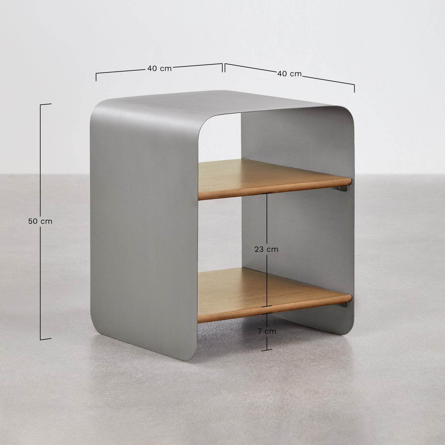 wood and Metal bedside table - furely
