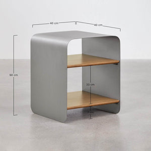 wood and Metal bedside table - furely
