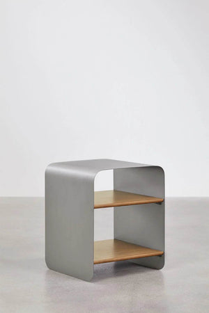 wood and Metal bedside table - furely