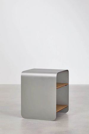 wood and Metal bedside table - furely