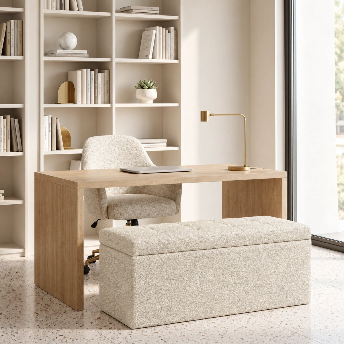 Off white ottoman for home office
